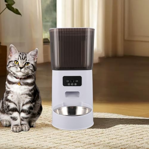 Sxhlseller Automatischer Katzenfutterspender, 5 L, Zeitgesteuerter Futterspender für Katzen und Hunde, Automatischer Katzenfutterspender für Kleine Haustiere Im Innenbereich, (Einzelne von Sxhlseller