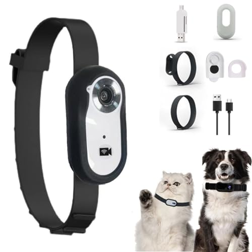 Sxhlseller Katzen Kamerahalsband – 120°-Weitwinkel Haustier Hundehalsband Kamera, HD 1080P Multifunktionaler Haustier Katzen Tracker für Videoaufzeichnungen, Haustier Halsband Kamera Im von Sxhlseller