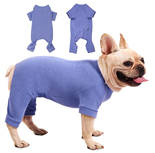 Sychien Hunde-Schlafanzug für große Hunde, warmer Winteroverall für Jungen, Mädchen, Hunde, Weihnachtsfeier, gekämmte Baumwolle, blanko, blau, L von SyChien