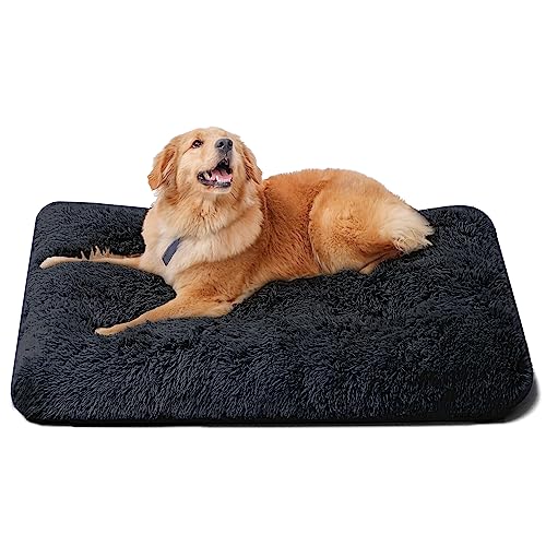 Sycoodeal Hundebett, Haustierbett, Hundehütte, weiches Plüsch, waschbar, bequemes Hundebett, geeignet für mittelgroße und große Hunde (schwarz) von Sycoodeal