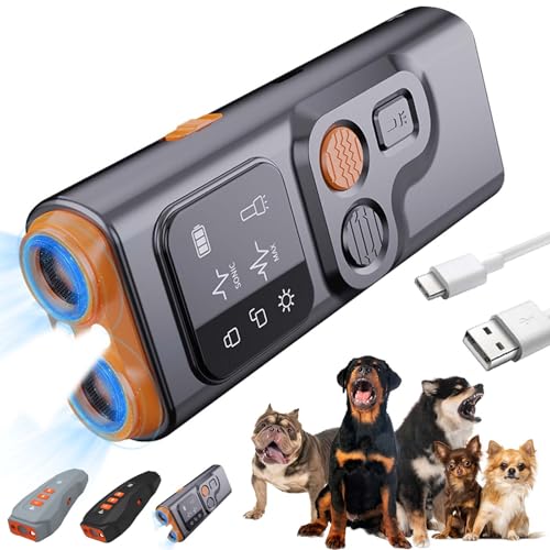 Syeefula BarkGuard - Bark Guard Anti Barking Device for Dogs, Barkguard for Dogs, Bark Guard for Dogs, Dog Bark Deterrent Devices with LED Flashlight, Double Head High Power HD Display (Black-A) von Syeefula