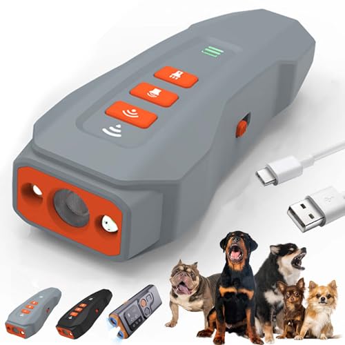 Syeefula BarkGuard - Bark Guard Anti Barking Device for Dogs, Barkguard for Dogs, Bark Guard for Dogs, Dog Bark Deterrent Devices with LED Flashlight, Double Head High Power HD Display (Gray) von Syeefula