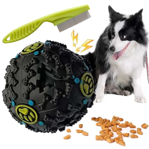 Syeefula Pawcia Giggle Ball, Pawcia Giggle Sound Dog Ball, Giggle Sound Dog Toy, Giggle Ball, Pawcia Dog Ball, Dog Feeder Toy Interactive Game for Dogs Fill with Food Dogs Food Dispenser (L,Black) von Syeefula