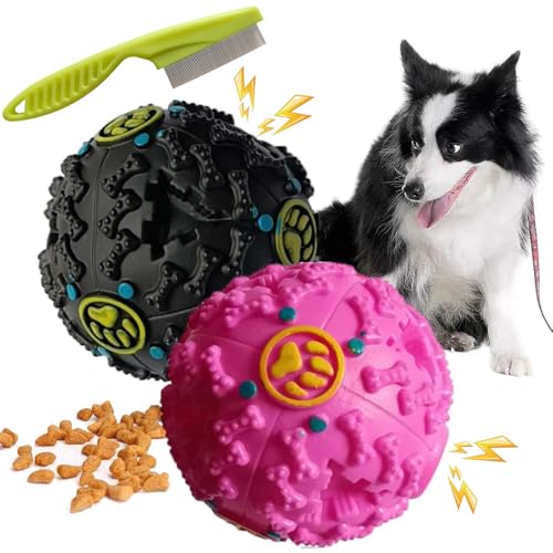 Syeefula Pawcia Giggle Ball, Pawcia Giggle Sound Dog Ball, Giggle Sound Dog Toy, Giggle Ball, Pawcia Dog Ball, Dog Feeder Toy Interactive Game for Dogs Fill with Food Dogs Food Dispenser (M,2PCS-A) von Syeefula