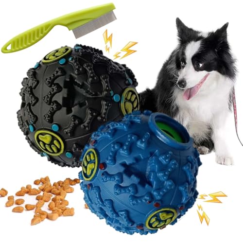 Syeefula Pawcia Giggle Ball, Pawcia Giggle Sound Dog Ball, Giggle Sound Dog Toy, Giggle Ball, Pawcia Dog Ball, Dog Feeder Toy Interactive Game for Dogs Fill with Food Dogs Food Dispenser (M,2PCS-B) von Syeefula