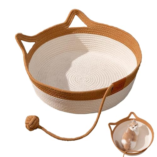 Syengery Katzenkorb Baumwollseil, Handgewebtes Baumwollseil-katzenbett, Faltbares Katzenkratzerbett, Katzenspielzeugkorb Für Katzen Kleine Hunde Syengery Katzenkorb Baumwollseil, Handgewebtes Baumwollseil-katzenbett, Faltbares Katzenkratzerbett, Katzenspielzeugkorb Für Katzen Kleine Hunde von Syengery