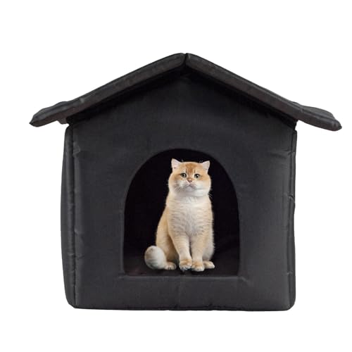 Syengery Katzenunterschlupf Für Draußen, Katzenhaus Outdoor Winterfest Isoliert, Katzenhaus Draußen Winterfest, Katzenhaus Outdoor Für Hunde, Katzen, Welpen, Kätzchen, Kaninchen von Syengery