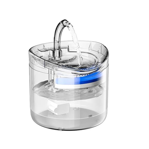 Katzen Wasserspender,Automatischer Futterspender 1.8l,2 water flow modes,Transparentes Haustier Wasser Brunnen,Triple filtration,Kein Verschütten Sehr Leise,Geeignet für Kleine und Mittlere Haustiere. von Syfunlv