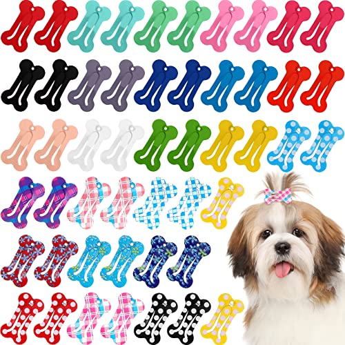 50 Stück Haarspangen für Hunde Knochenförmig Haarspangen für Haustiere Mehrfarbige kleine Snap-Haarspangen Hundehaar-Accessoires für Hund Katze Welpen Haustier, 25 Stile von Syhood