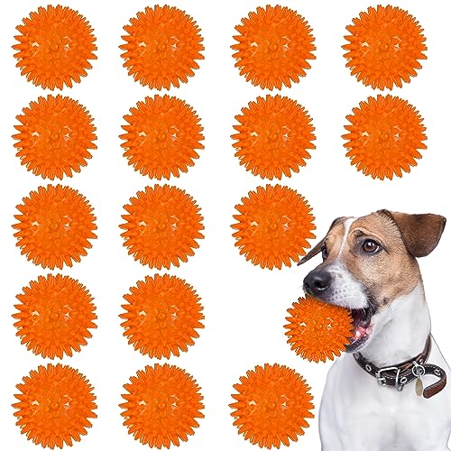 Syhood 16 Stück 6,3 cm Quietschbälle für Hunde, stacheliger Hundeball für aggressive Kauer, Spikes, Welpenspielzeug zum Zahnen, kleine Hunde, Haustier, TPR-Gummibälle für Hunde, langlebig, ungiftig, von Syhood