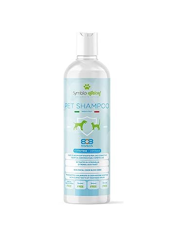 SYMBIOETHICAL - PET SHAMPOO, Sanftes Hundeshampoo auf Neem-Basis mit Zitronengras und BOB gegen unangenehme Gerüche, pH-neutral, pflanzlichen Ursprungs, Made in Italy, 250 ml von Symbioethical