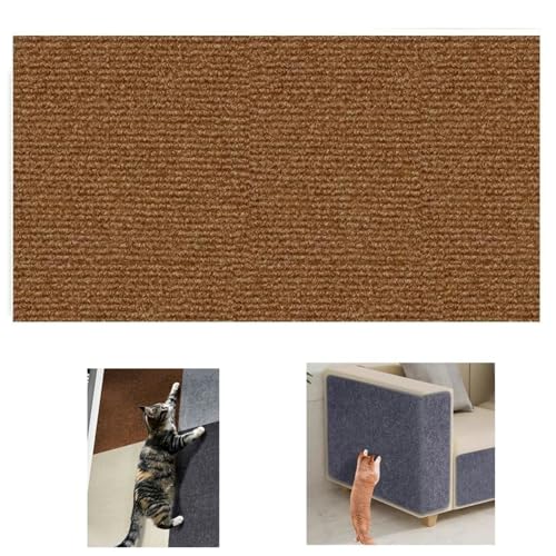 Selbstklebende kratzmatte Katzen, Kratzbretter Katze Wand, Anpassbar. Ideal für kratzteppich Katzen, Katzenkratzbretter, Kratzwand. (Dunkelbraun, 30x100cm) von Symeton