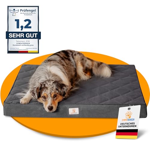 Orthopädisches Hundebett [Wasserdicht] - Die neue Lieblings-Hundematte deiner Fellnase, Rutschfestes Hundekissen, Hundekörbchen, Hundekorb, Bezug waschbar | Kleine bis große Hunde | 90x80x8 cm von SympaTierisch