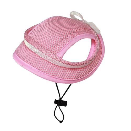 Hund Sonnenschutz Mütze, Verstellbare Hundemütze mit Ohrlöchern, Haustiere Sommer Outdoor Hundecap für Welpen Haustier (Rosa, L) von Symphonyw