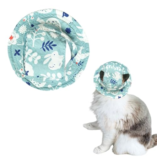 Hunde Baseballmütze, Sommer Sonnenschutz Hut mit Ohrlöchern, Pet Runde Krempe Hund Visier Hut für Kleine Hunde, Welpen, Katzen (Blau, L) von Symphonyw