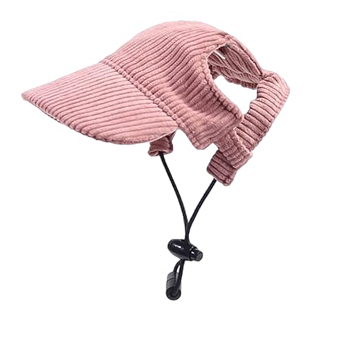 Hunde Baseballmütze, Verstellbar Sommer Sonnenschutz Hut Sonnenhüte mit Ohrlöchern, Haustier Sommer Hut für Welpen Hunde Mütze (Rosa, L) von Symphonyw