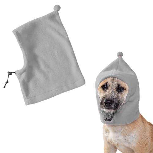 Hundehaube Wintermütze, Hundehaube Ohrenschützer Lärmschutz Hundemützen für den Winter, Ohrenschützer Warme Kappe für kleine und mittelgroße Haustiere (Grau, L) von Symphonyw