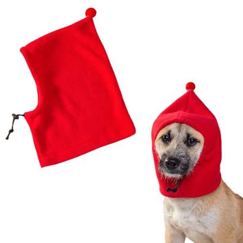 Hundehaube Wintermütze, Hundehaube Ohrenschützer Lärmschutz Hundemützen für den Winter, Ohrenschützer Warme Kappe für kleine und mittelgroße Haustiere (Rot, L) von Symphonyw