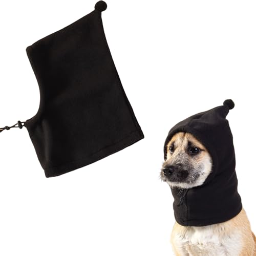 Hundehaube Wintermütze, Hundehaube Ohrenschützer Lärmschutz Hundemützen für den Winter, Ohrenschützer Warme Kappe für kleine und mittelgroße Haustiere (Schwarz, L) von Symphonyw