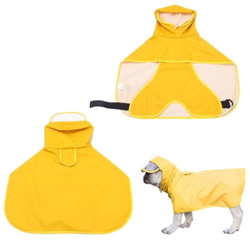 Hunderegenmantel, Verstellbarer wasserdichter Hunderegenmantel mit durchsichtiger Kapuze, Hunderegenjacke für kleine, mittlere, große Hunde, Welpen (4XL) von Symphonyw