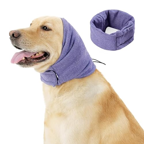 Ohrenschützer für Hunde, Kleiner Hund Muffs Noise Protection Hundemütze, Hunde Hals und Ohren Wärmer Ohrenschutz Gehörschutz Verstellbare Hunde Hoodie (Lila, L) von Symphonyw