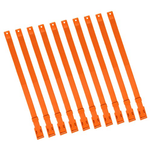 Syrisora 10 x Ziegenhalsband, Polyurethan, 58,4 cm, verstellbar, für Nutztiere, Kuh, Pferd, Schafe (Orange) von Syrisora