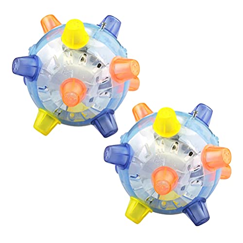 Syrisora Haustier-LED-Springball, Haustier-LED-Sprungball, Spielball, Musik-Hüpfspielzeug, Tanzball für Hunde und Katzen (Blau) von Syrisora