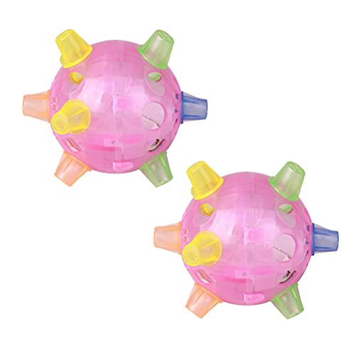 Syrisora ​​Pet LED-Springball, Spielball, Musik-Hüpfspielzeug, Tanzball Hunde und Katzen (Rosa) von Syrisora