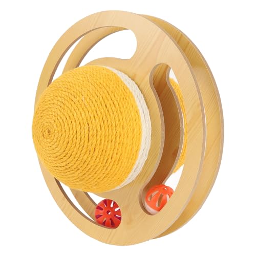 Syrisora SISAL CAT Crocker Ball -Spielzeug für Möbel, Stilvolles Aussehen, Innenspiel mit Katzenkratzern, Kratzerball, Kratzbugel (L) von Syrisora