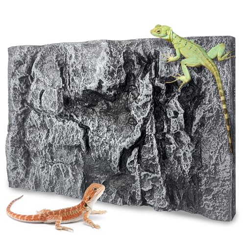 Sysmashing 45 x 30 cm Felsenterrarium-Hintergrund, 3D-Reptilien-Tank-Hintergrund, Amphibien-Stereo-Hintergrund, Wand, Eidechse, Schlange, Gecko, Spinne, Chamäleon, Schildkröte, Fisch, Haustier-Silo, von Sysmashing