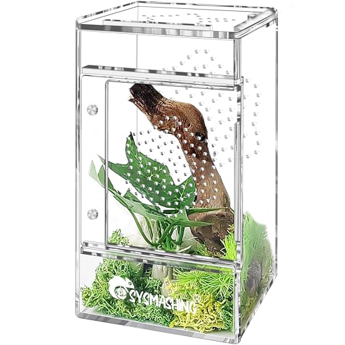 Sysmashing Springspinnengehege aus Acryl, Insekten-Terrarium, Insektengehege, Spinnenkäfig, springende Spinnenwohnraum, Betermantis-Lebensraum, Froschgehege, Vogelspinnen-Gehege, Spinnen-Terrarium-Set von Sysmashing