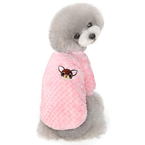 Hunde Winter Pullover Katze Warme Kleidung, Winter Cartoon Tiermuster Sweatshirt Zweibein Katze Hund Kleidung Haustierbedarf für Katzen oder Hunde in der kalten Jahreszeit - Rosa L von Sytaun