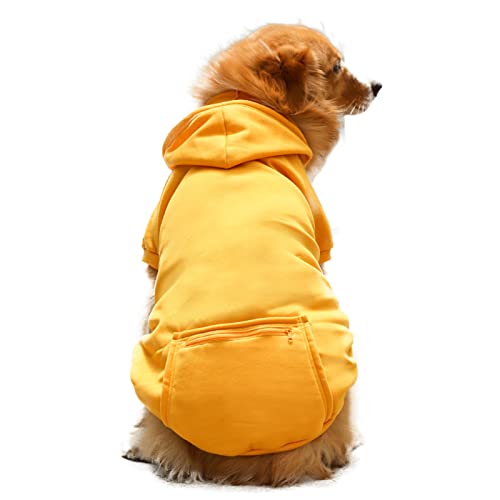 Hunde-Winterpullover für Katzen, warme Kleidung, Hunde-Kapuzenpullover, bequeme Passform, Gesäßtasche, warmes Outdoor-Hunde-Sweatshirt mit Kordelzug, Haustierbedarf in der kalten Jahreszeit – Ingwer 4XL von Sytaun