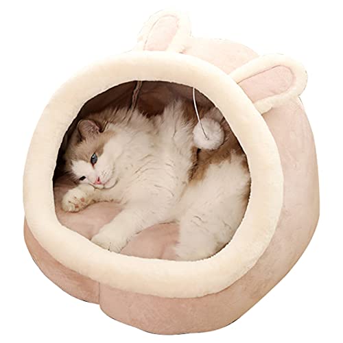 Selbstwärmendes Hundebett Katzenbett Katzenbett Weiches süßes kleines Katzenbett Warmer Haustierkorb Kätzchen Liege Kissen Indoor Schlafbett für Hunde und Katzen - Rosa L von Sytaun