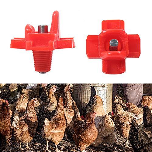 Sytaun 5 / 6Pcs Geflügelwassernippel Mit Horizontaler Seitenmontage Chicken Liquid Drinker Mit Horizontaler Seitenmontage rot 5St von Sytaun