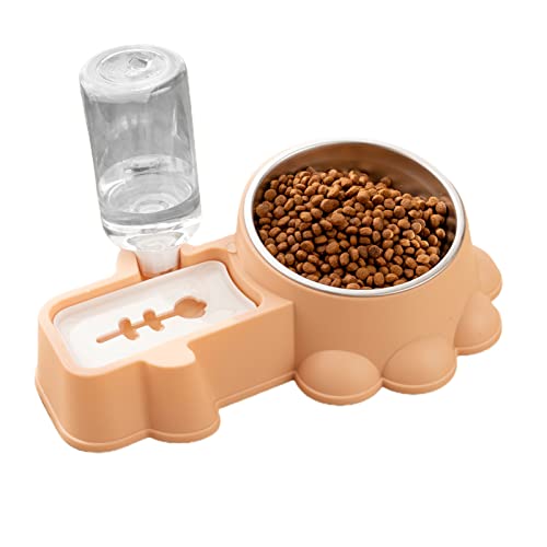 Sytaun Futterbehälter Zwei In Einem Dekorative Edelstahl Pet Bowl Dual-Use Feeder Pet Supplies Rosa von Sytaun