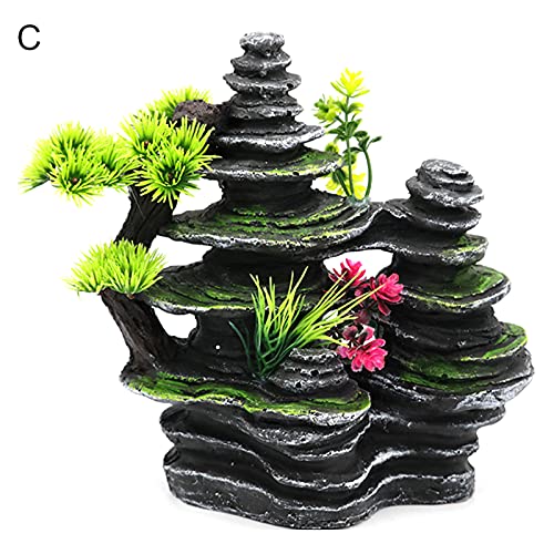 Sytaun Harz Simulation Mountain Rockery Aquarium Ornament Fischtanklandschaft C von Sytaun