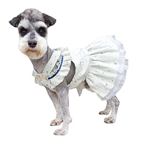 Sytaun Haustierkleid Biss- Weiche Blumendruck Schöner Teddy Hund Prinzessin Kleid Fotografie Prop Grün L. von Sytaun