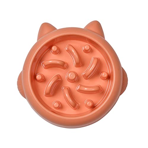 Sytaun Hund Food Bowl Große Größe Slow Food 3 Farben Optional -Skidding Dog Treat Bowl, Kompatibel mit Katze Orange von Sytaun