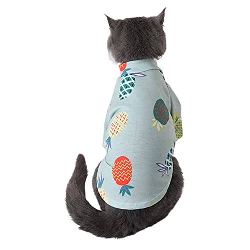 Sytaun Hunde Hemd ohne Pilling Sweat-absorbierende Freizeit Kleidung Katzen Kleidung Sommer kleine Hunde-T-Shirt Haustier Kleidung Cyan XL von Sytaun