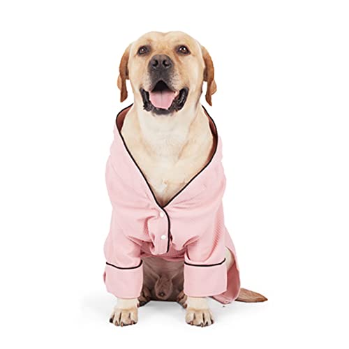 Sytaun Hunde-Pyjama, keine Knötchenbildung, Overall, Anzug für Welpen, Kleidung, Haustierbekleidung, für alle Jahreszeiten, Rosa, Größe 3XL von Sytaun