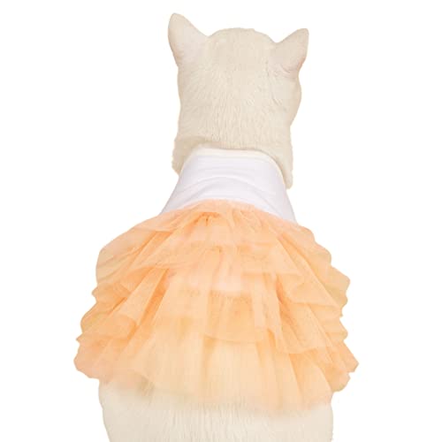 Sytaun Hundekleid Süßer Stil Atmungsaktiv Breite Anwendung Einfarbig Hundebekleidung für Outdoor Orange XL von Sytaun