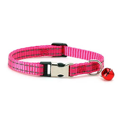 Sytaun Katzenhalsband, feine Verarbeitung, Mini-reflektierende Schnalle, Katzen- und Hundehalsband, Gürtel für Outdoor, Rosenrot, Größe XS von Sytaun