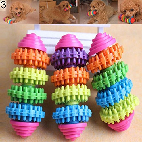 Sytaun Pet Chew Toy, Welpe Pet Dog Bunte Zahnärztliche Zahnen Gesunde Zähne Chew Training Play Ball Toy Buntes Spielzeug von Sytaun