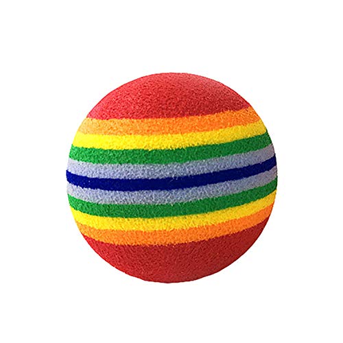 Sytaun Lustiger Kauball für Hunde und Katzen, regenbogenfarben, gestreift, interaktiver Ball zum Zahnen, Größe M von Sytaun