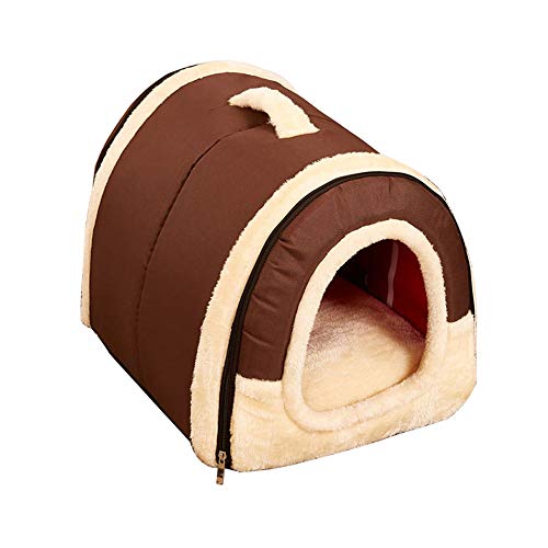 Sytaun Portable Detachable Cats Dog Puppy Soft Pet Sleeping Bed Cushion House Brown S von Sytaun