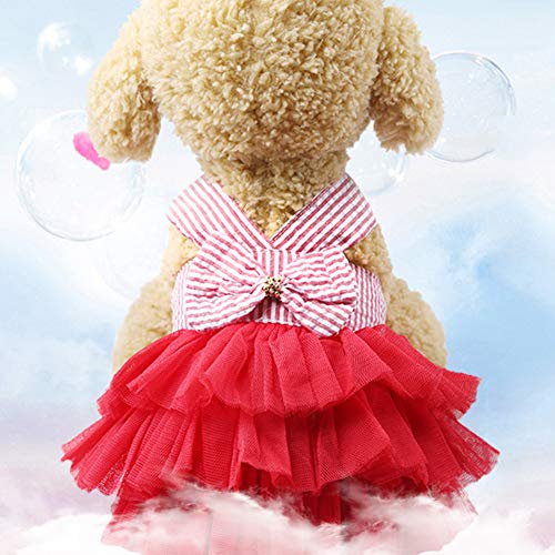 Sytaun Summer Pet Dog Princess Strap Skirt Puppy Wedding Birthday Party Clothing Red XXL von Sytaun