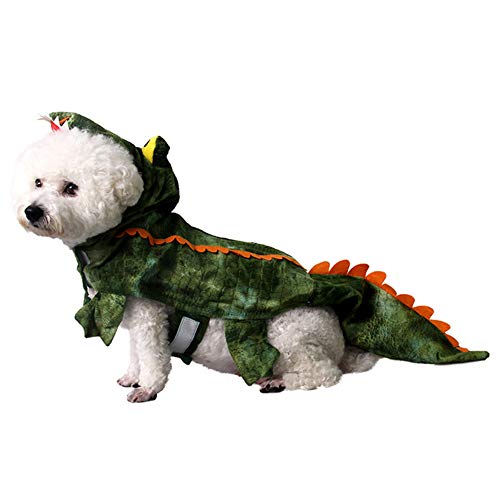 Sytaun Winter Crocodile Pattern Pet Cosplay Plush Hoodie Puppy Kitten Outfit 3XL von Sytaun