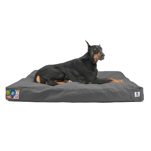 Großes Hundebett waschbar - rutschfestes, bequemes Haustierbett, XL, Dunkelgrau von Sytopia