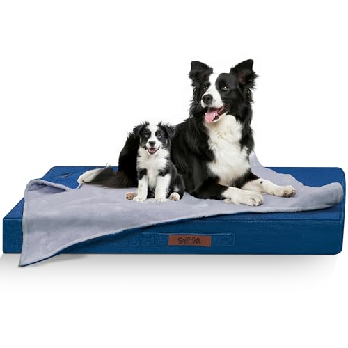 Sytopia Orthopädisches Hundebett mit Weiche Decke, Waschbares Hundebett für mittelgroße Hunde, Hundematratze, Kausicheres Hundebett, rutschfeste Boden, 92x69x7.6cm MM-SYT von Sytopia